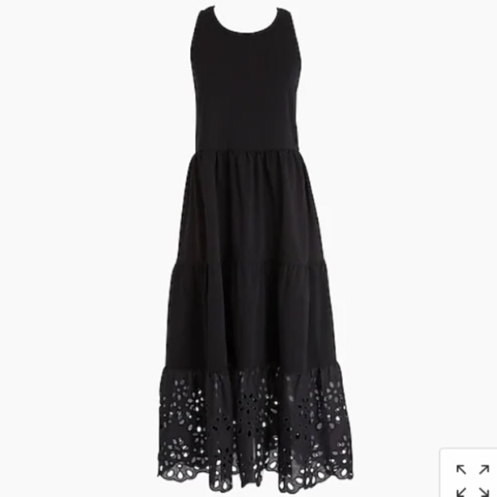 NWT j Crew Tiered knit maxi dress with eyelet trim 2X